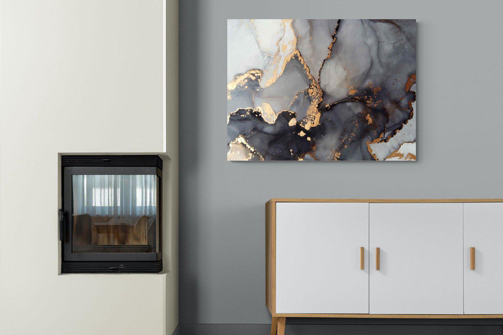 Dark Marble-Wall_Art-100 x 75cm-Mounted Canvas-No Frame-Pixalot