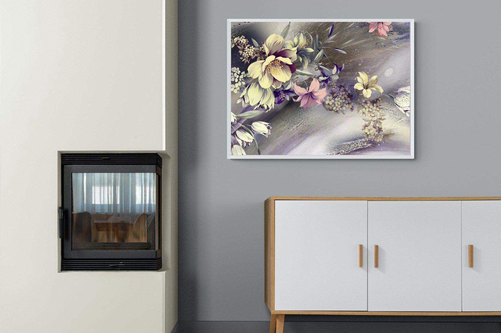 Delicate Floral-Wall_Art-100 x 75cm-Mounted Canvas-White-Pixalot