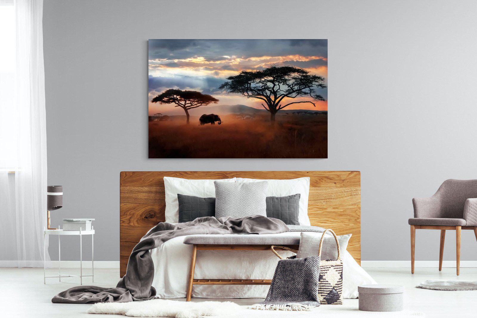Ele at Dusk-Wall_Art-150 x 100cm-Mounted Canvas-No Frame-Pixalot