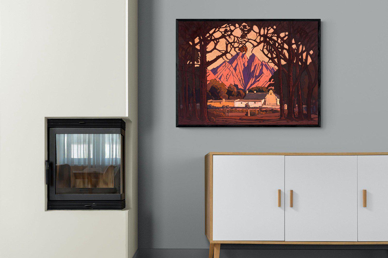 Farm Jonkershoek-Wall_Art-100 x 75cm-Mounted Canvas-Black-Pixalot