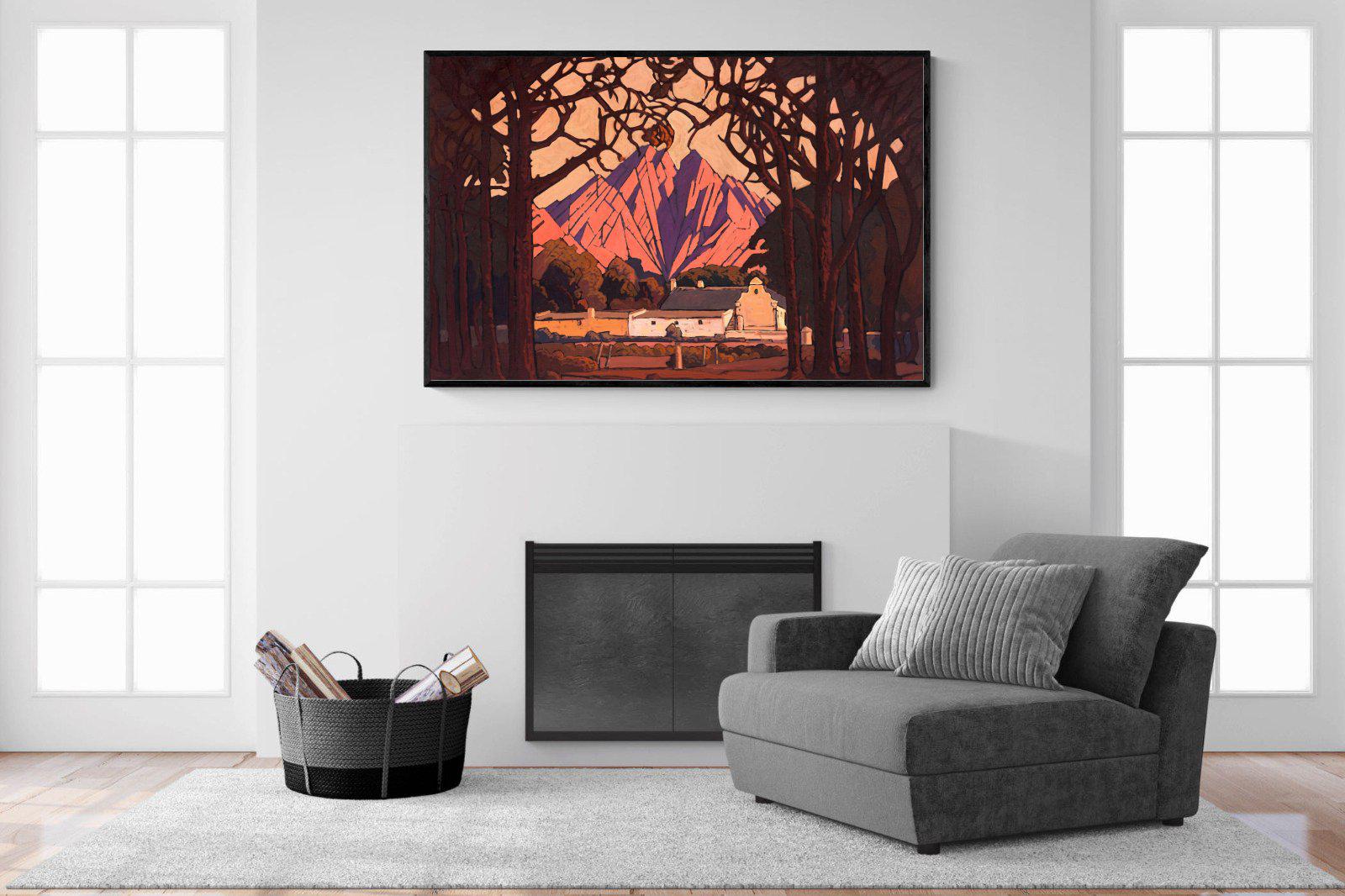 Farm Jonkershoek-Wall_Art-150 x 100cm-Mounted Canvas-Black-Pixalot