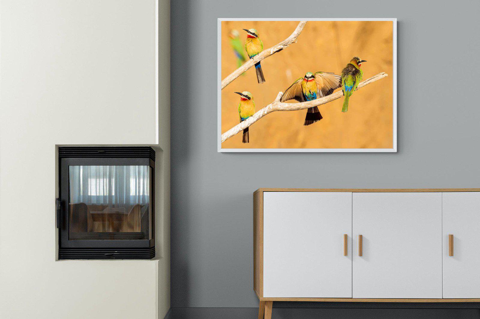 Feathered Friends-Wall_Art-100 x 75cm-Mounted Canvas-White-Pixalot