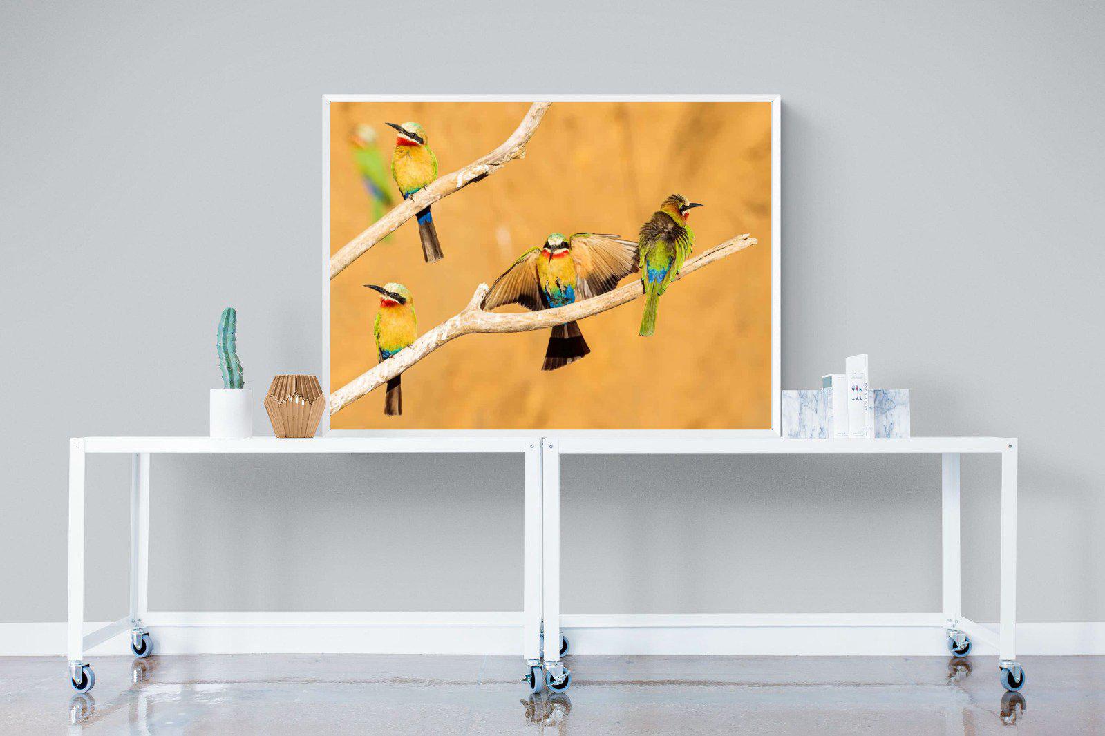 Feathered Friends-Wall_Art-120 x 90cm-Mounted Canvas-White-Pixalot