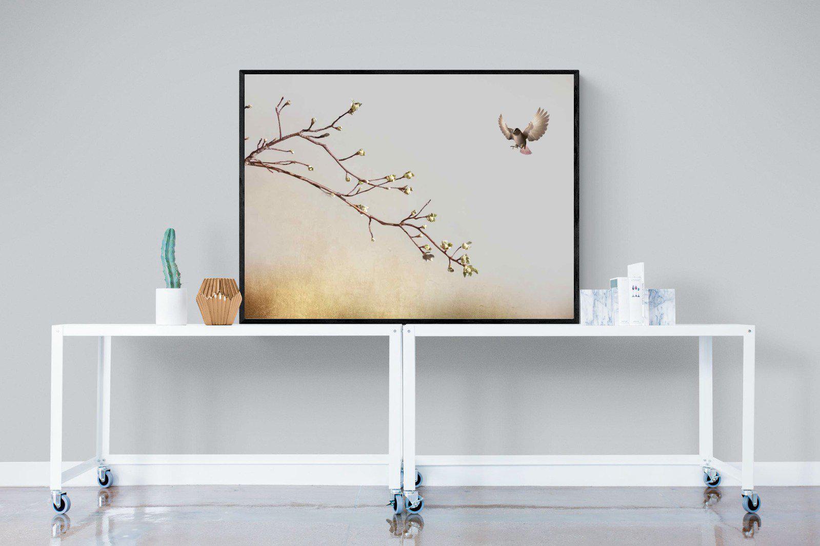 Flutter-Wall_Art-120 x 90cm-Mounted Canvas-Black-Pixalot