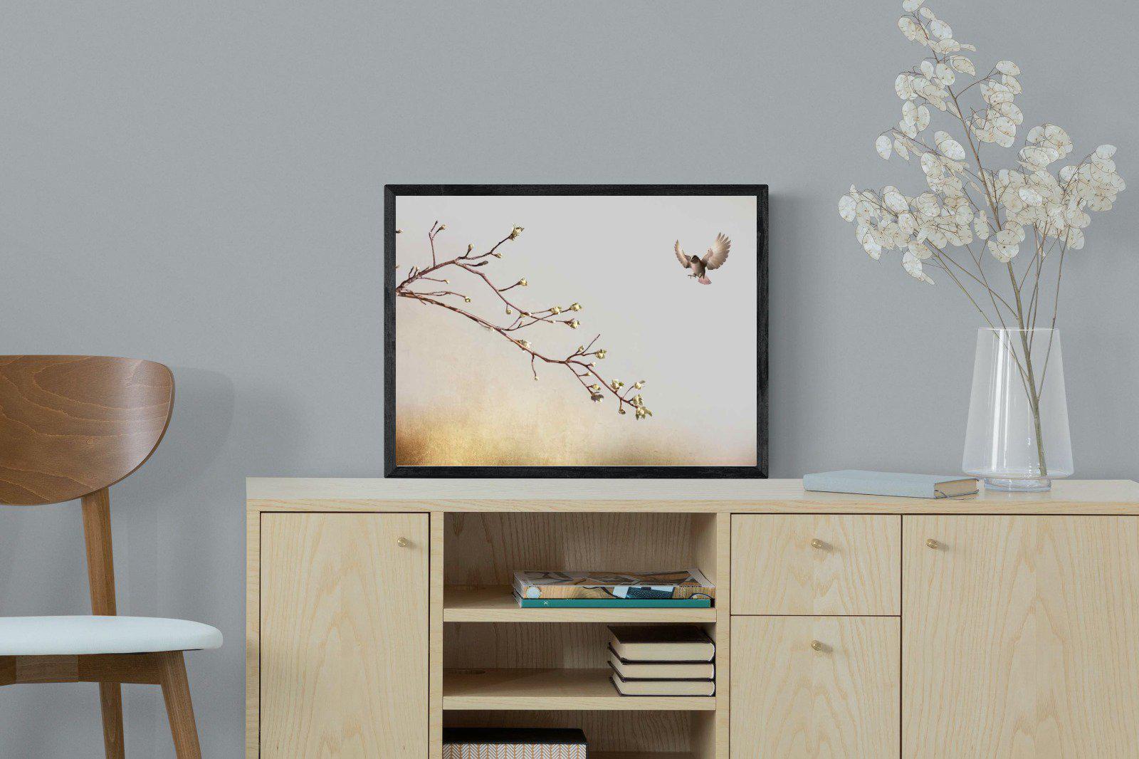 Flutter-Wall_Art-60 x 45cm-Mounted Canvas-Black-Pixalot