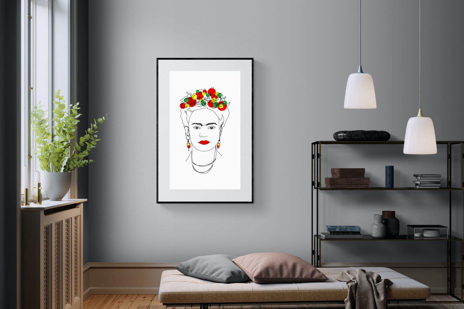 Frida Kahlo-Wall_Art-100 x 150cm-Framed Print-Black-Pixalot