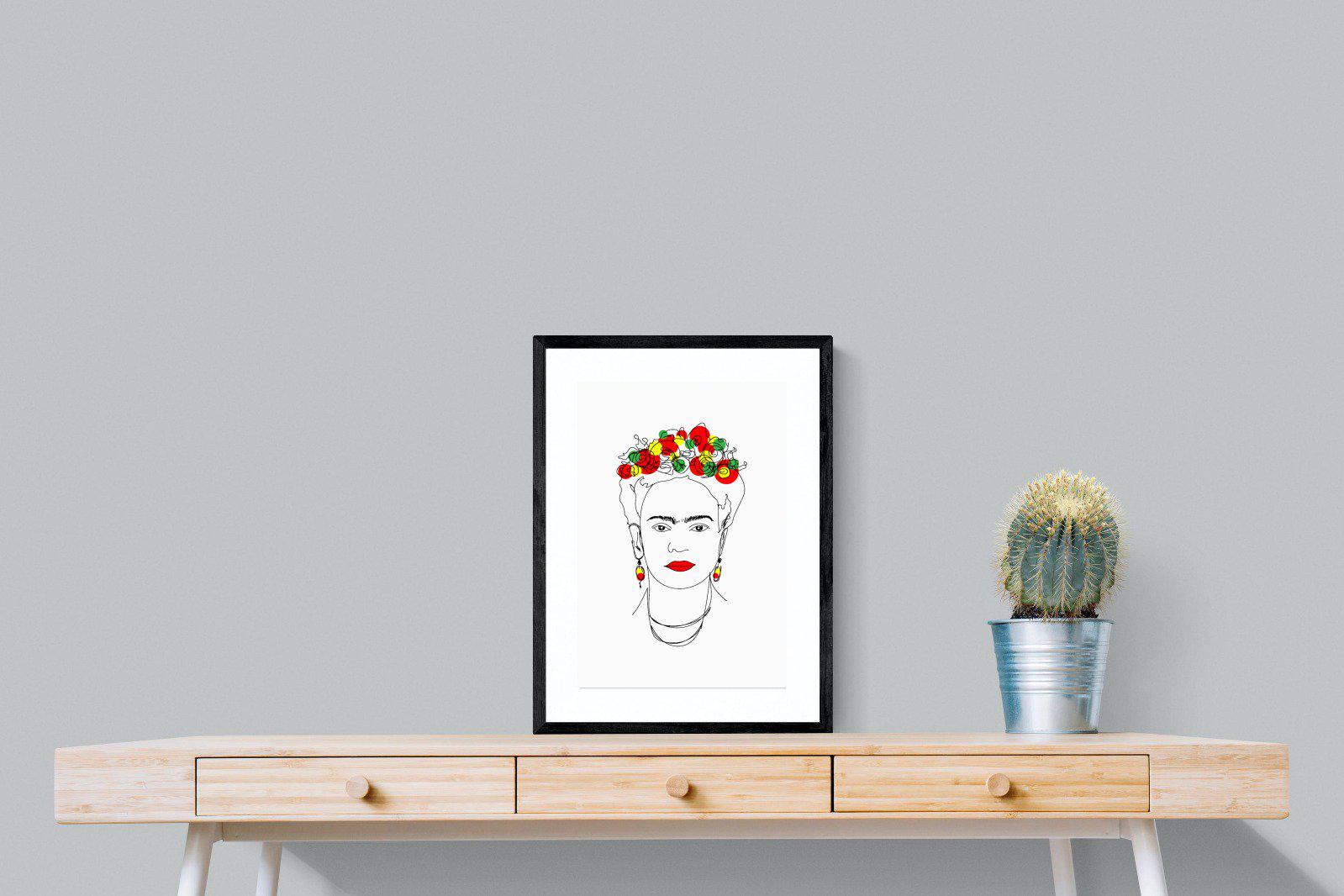 Frida Kahlo-Wall_Art-45 x 60cm-Framed Print-Black-Pixalot