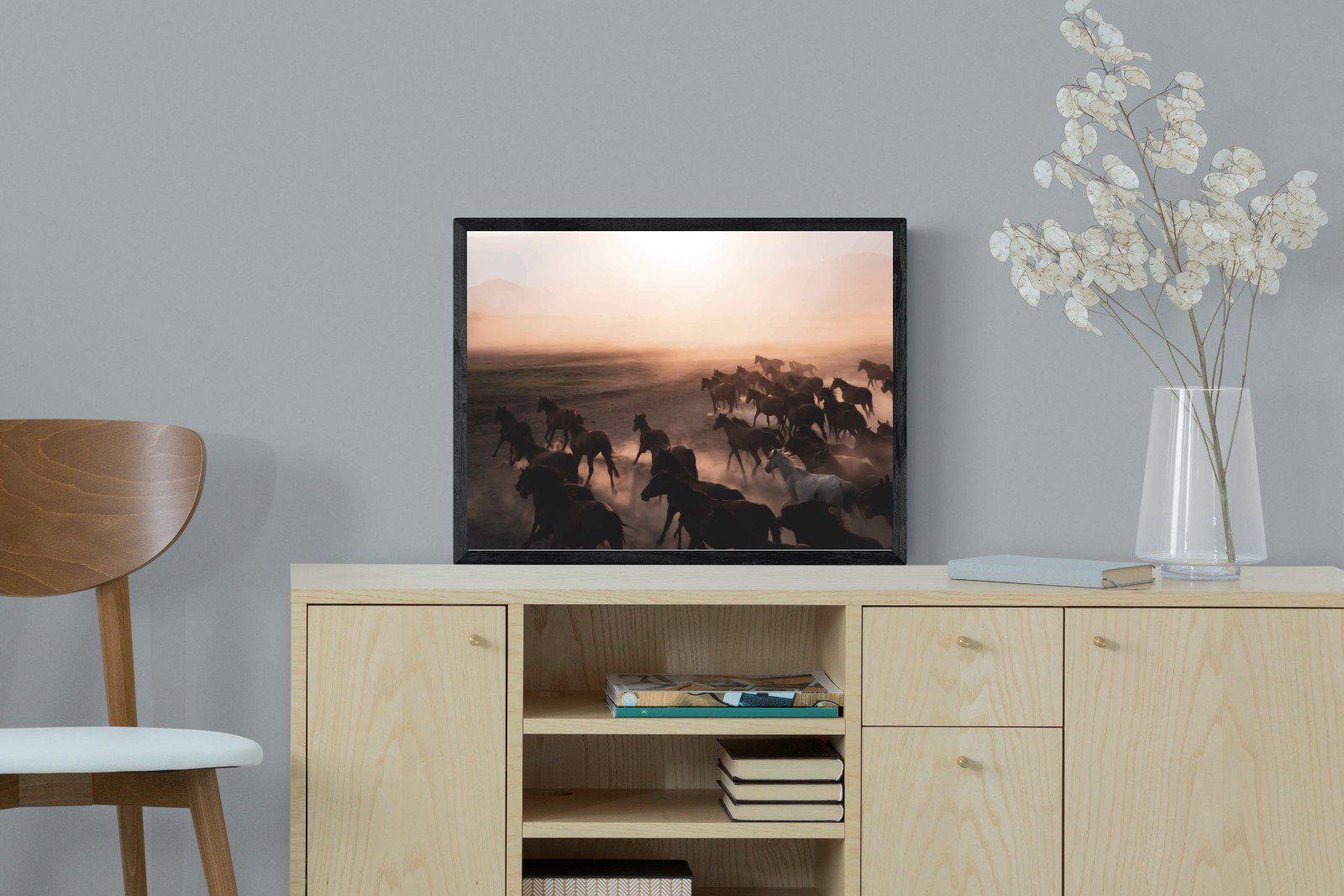 Gallop-Wall_Art-60 x 45cm-Mounted Canvas-Black-Pixalot