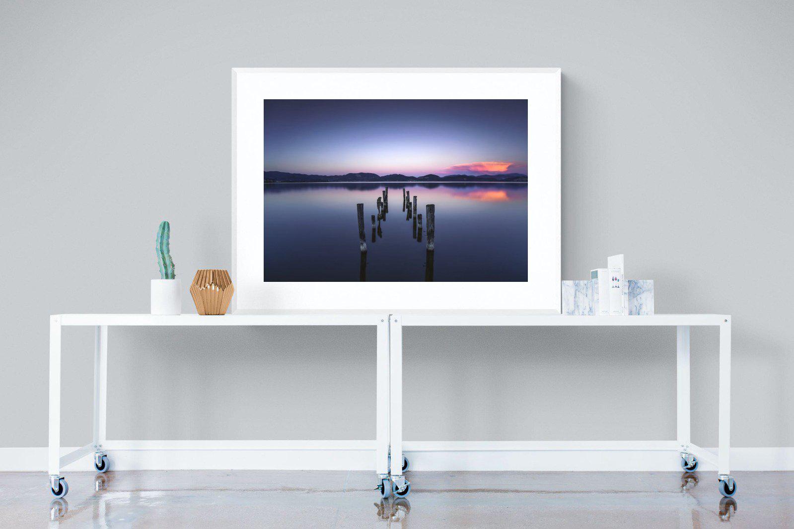 Glassy Lake-Wall_Art-120 x 90cm-Framed Print-White-Pixalot