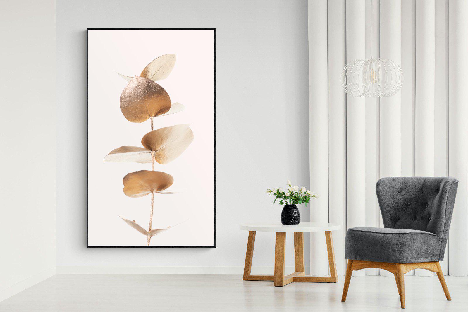 Golden Eucalyptus-Wall_Art-130 x 220cm-Mounted Canvas-Black-Pixalot