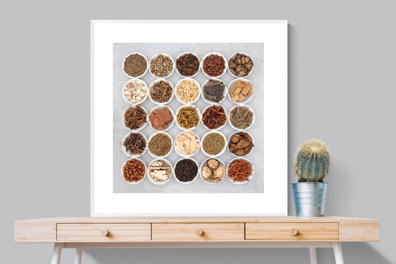 Herbal-Wall_Art-100 x 100cm-Framed Print-White-Pixalot