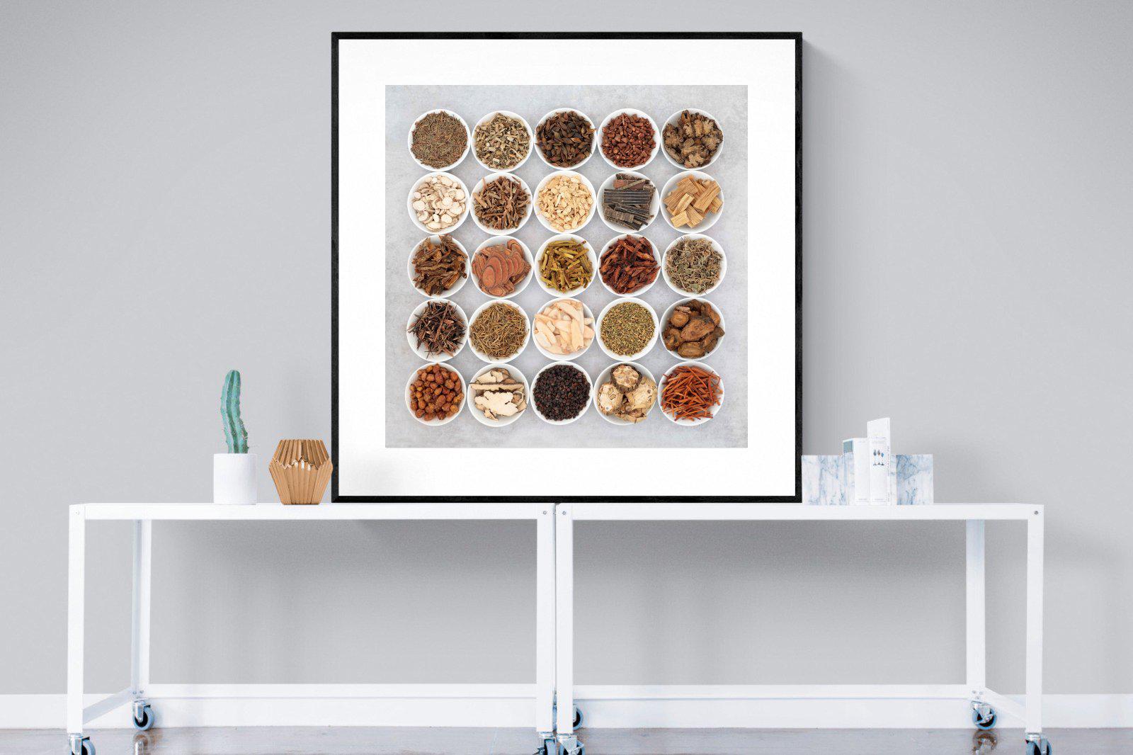 Herbal-Wall_Art-120 x 120cm-Framed Print-Black-Pixalot