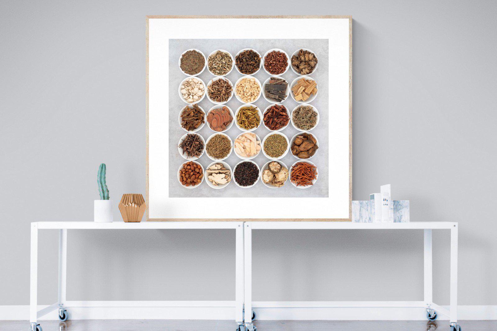 Herbal-Wall_Art-120 x 120cm-Framed Print-Wood-Pixalot