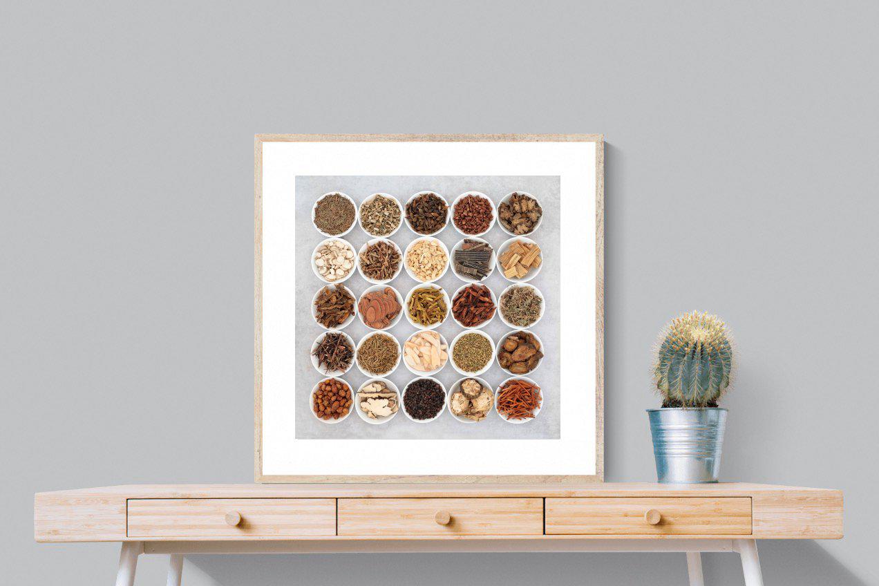 Herbal-Wall_Art-80 x 80cm-Framed Print-Wood-Pixalot