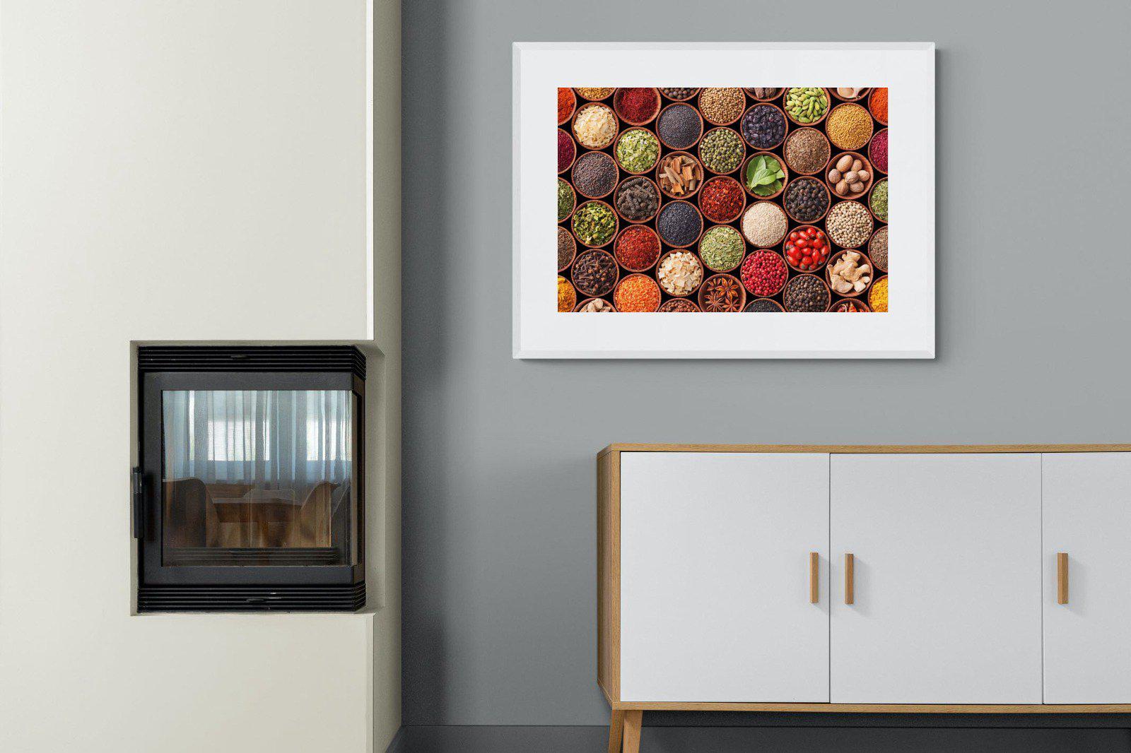 Herbs & Spices-Wall_Art-100 x 75cm-Framed Print-White-Pixalot