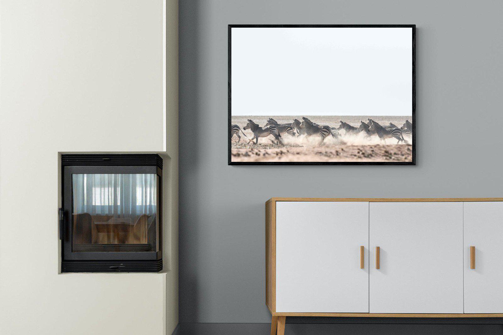 Herd Sprint-Wall_Art-100 x 75cm-Mounted Canvas-Black-Pixalot