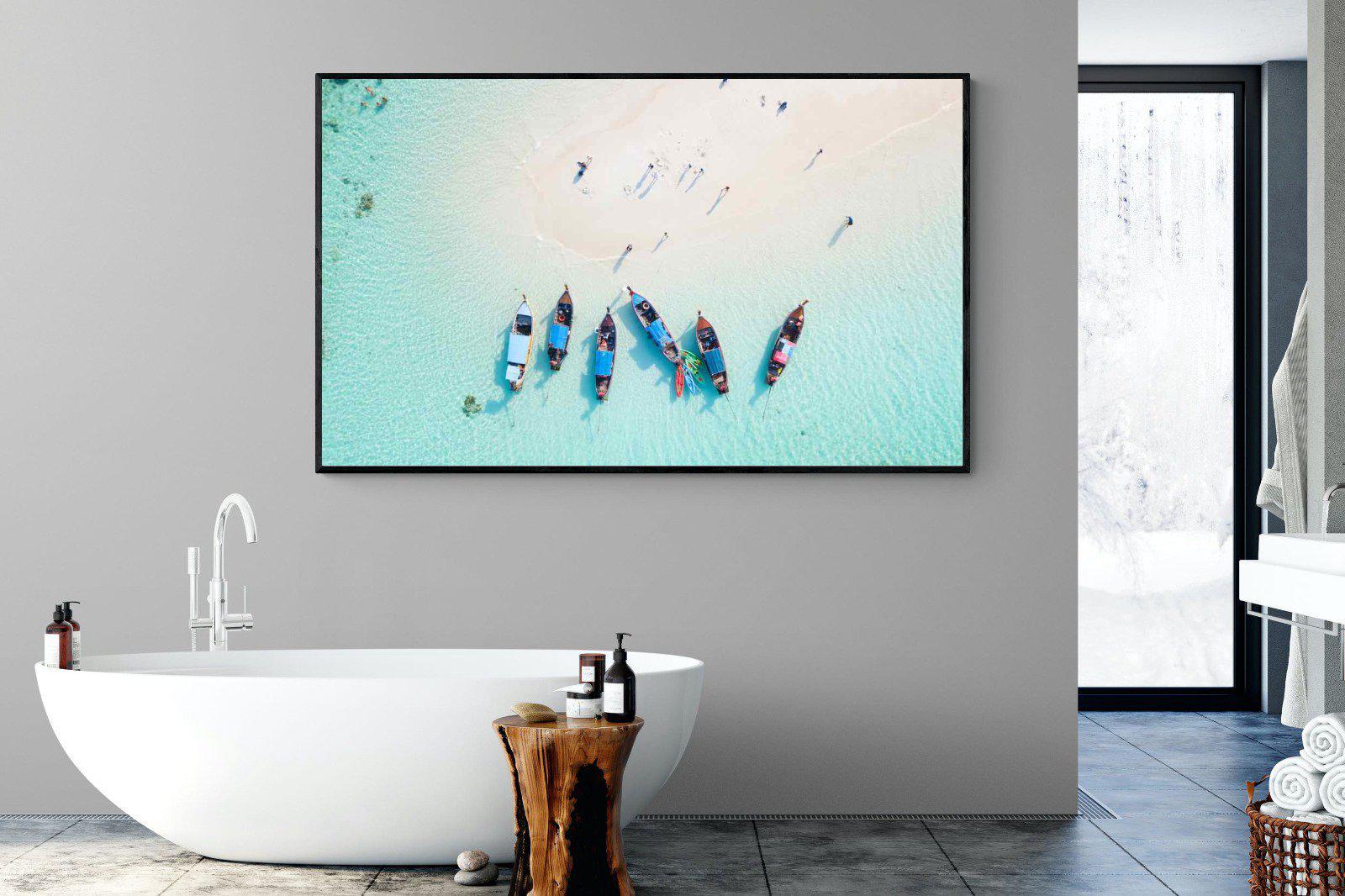 Island Hopping-Wall_Art-180 x 110cm-Mounted Canvas-Black-Pixalot