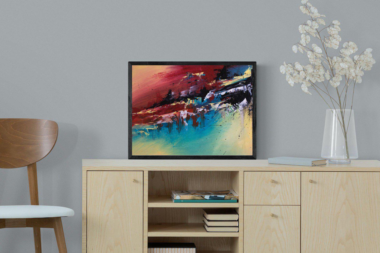 Jagged-Wall_Art-60 x 45cm-Mounted Canvas-Black-Pixalot