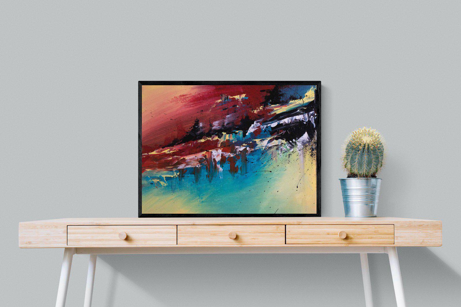 Jagged-Wall_Art-80 x 60cm-Mounted Canvas-Black-Pixalot