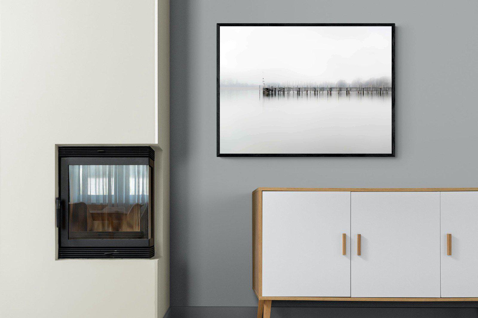 Jetty-Wall_Art-100 x 75cm-Mounted Canvas-Black-Pixalot