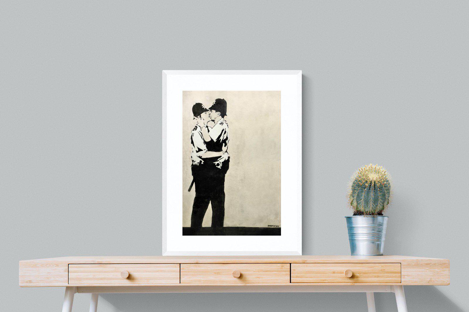 Kissing Coppers-Wall_Art-60 x 80cm-Framed Print-White-Pixalot