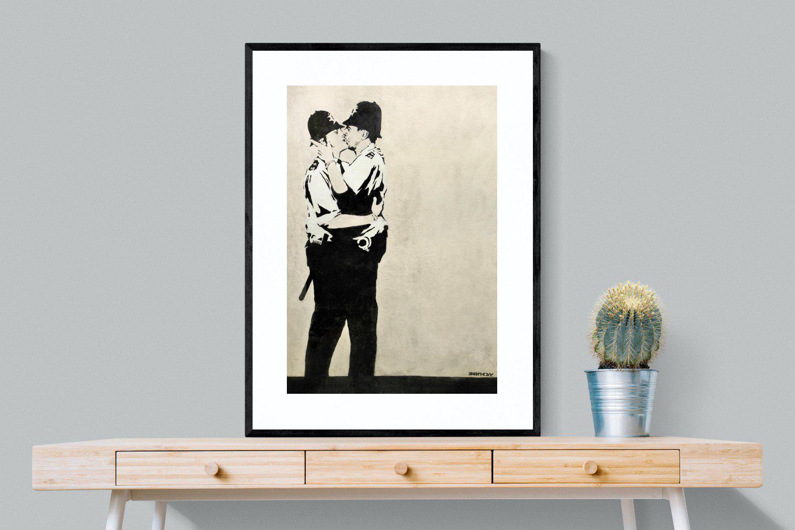 Kissing Coppers-Wall_Art-75 x 100cm-Framed Print-Black-Pixalot