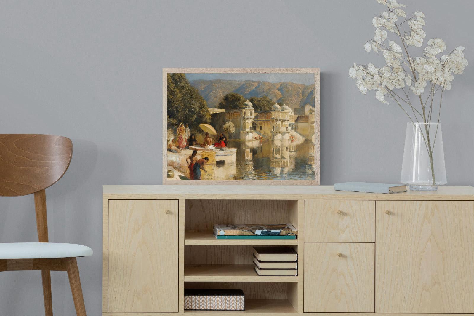 Lake at Oodeypore, India-Wall_Art-60 x 45cm-Mounted Canvas-Wood-Pixalot