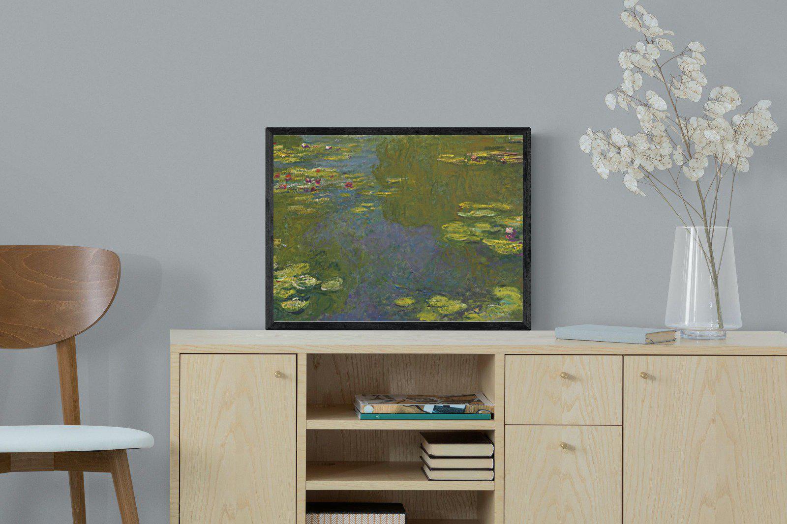 Le Bassin Aux Nymphéas-Wall_Art-60 x 45cm-Mounted Canvas-Black-Pixalot