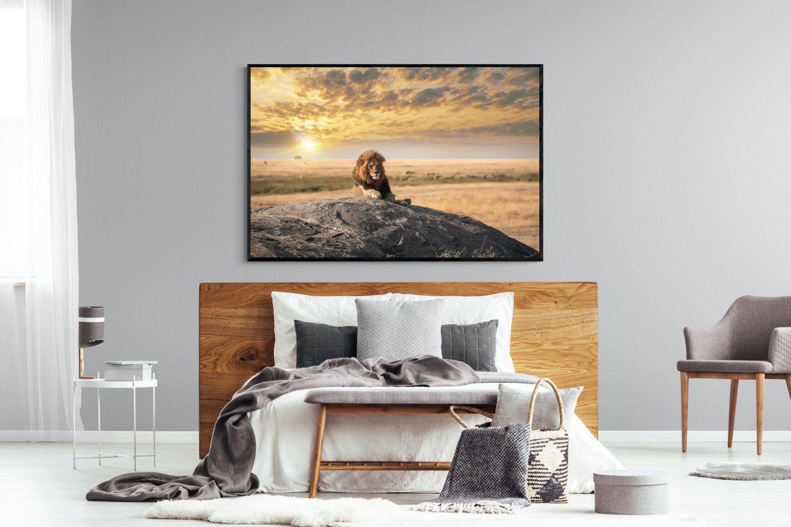 Lion Rock-Wall_Art-150 x 100cm-Mounted Canvas-Black-Pixalot