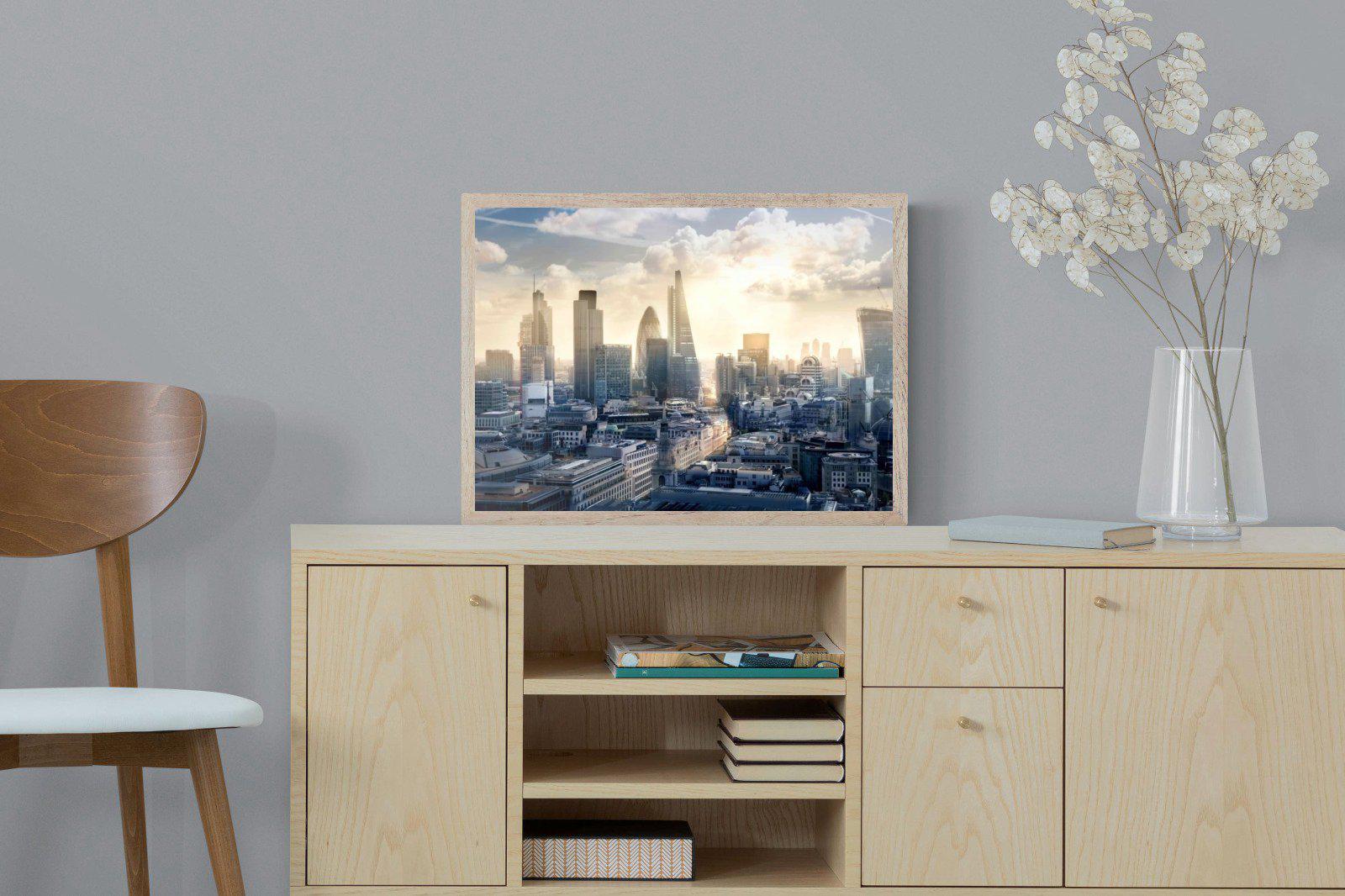 London Dawn-Wall_Art-60 x 45cm-Mounted Canvas-Wood-Pixalot