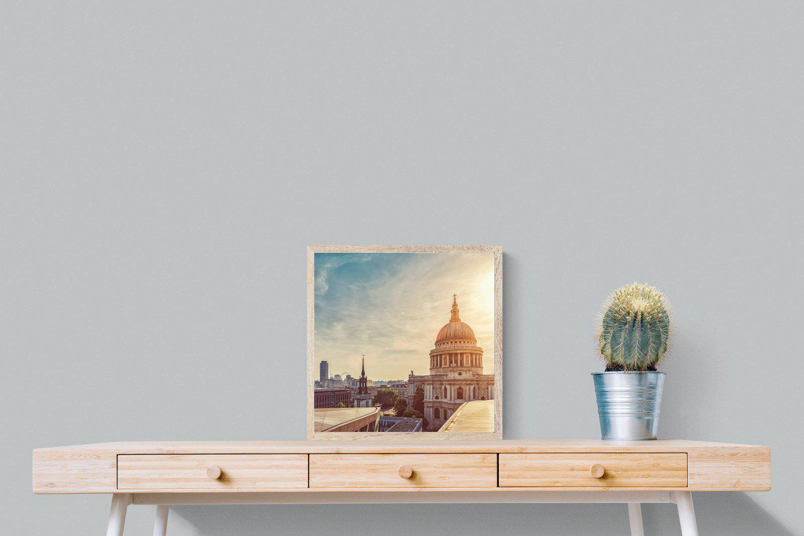 London's Cathedral-Wall_Art-50 x 50cm-Mounted Canvas-Wood-Pixalot