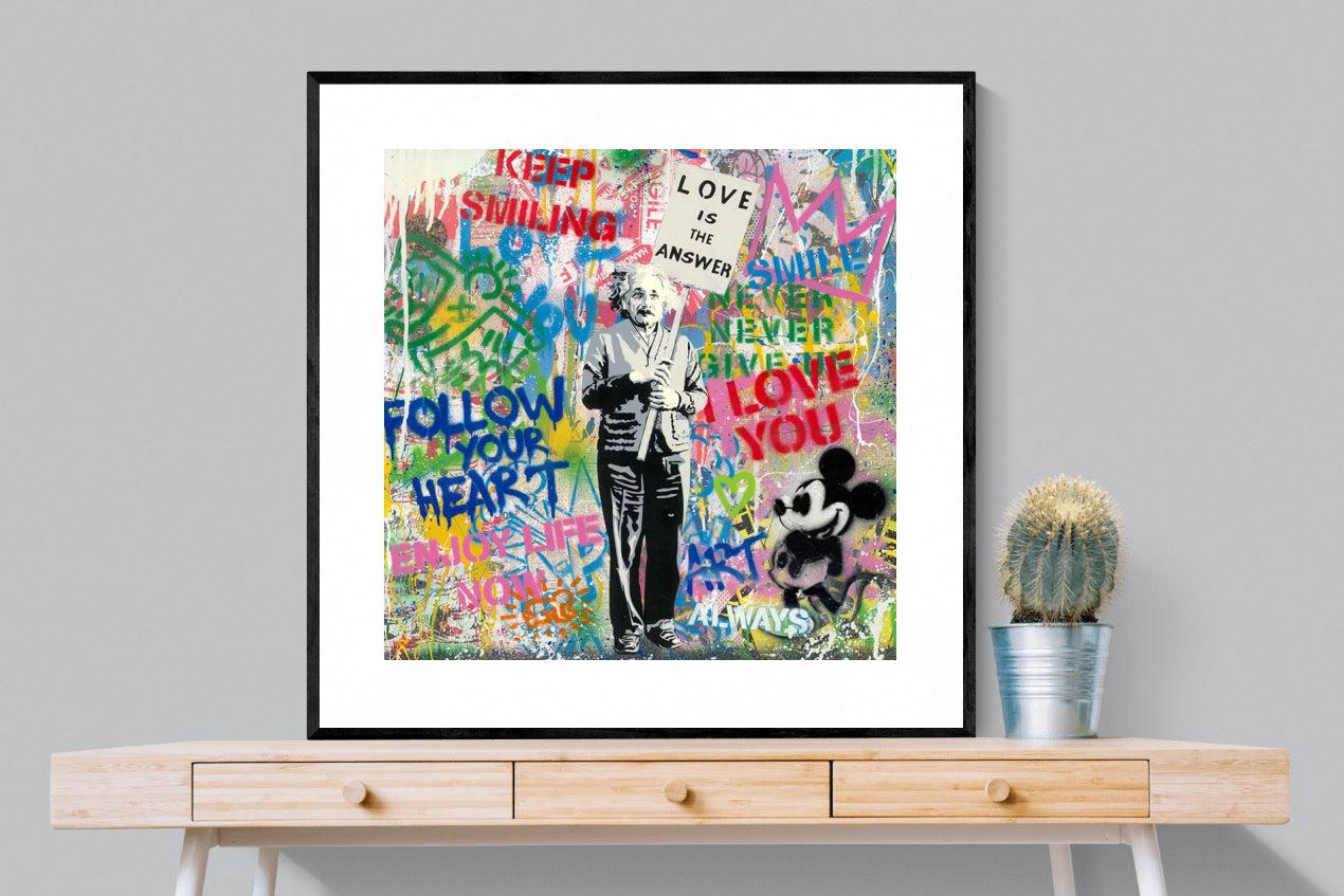 Love is the Answer-Wall_Art-100 x 100cm-Framed Print-Black-Pixalot