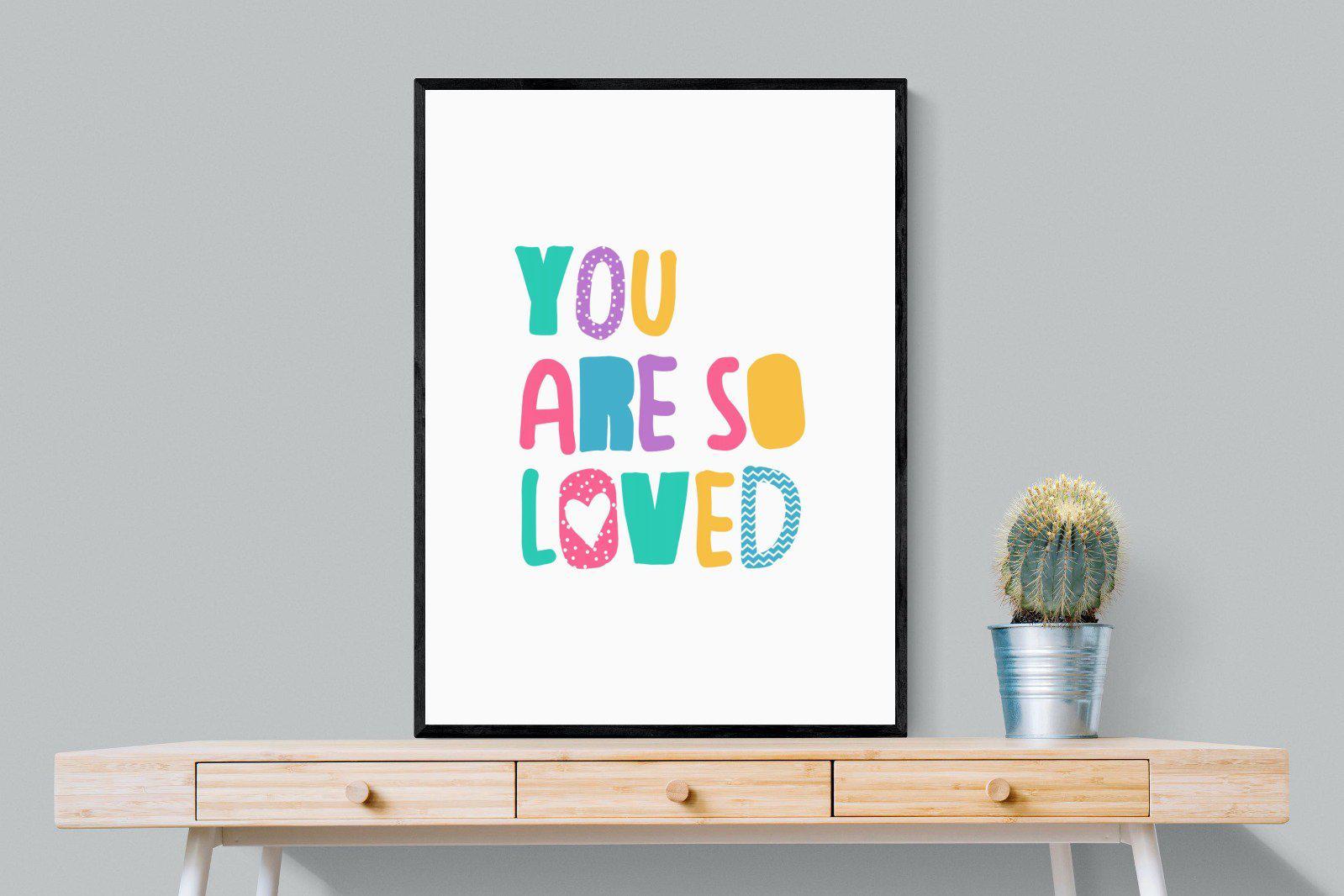 Loved-Wall_Art-75 x 100cm-Mounted Canvas-Black-Pixalot