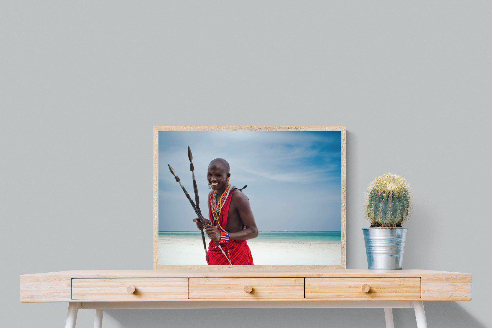 Masai Smile-Wall_Art-80 x 60cm-Mounted Canvas-Wood-Pixalot