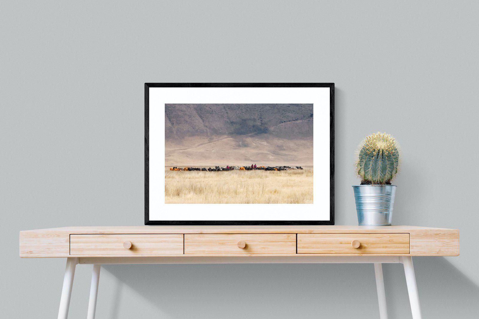 Masai Vista-Wall_Art-80 x 60cm-Framed Print-Black-Pixalot
