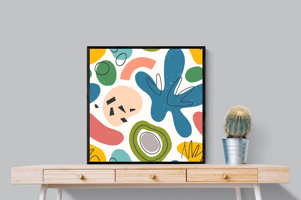 Mini Matisse-Wall_Art-80 x 80cm-Mounted Canvas-Black-Pixalot