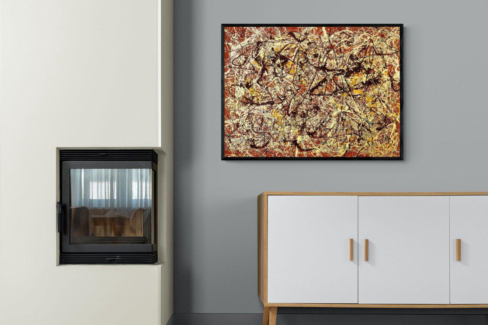 Mural on Indian Red Ground-Wall_Art-100 x 75cm-Mounted Canvas-Black-Pixalot