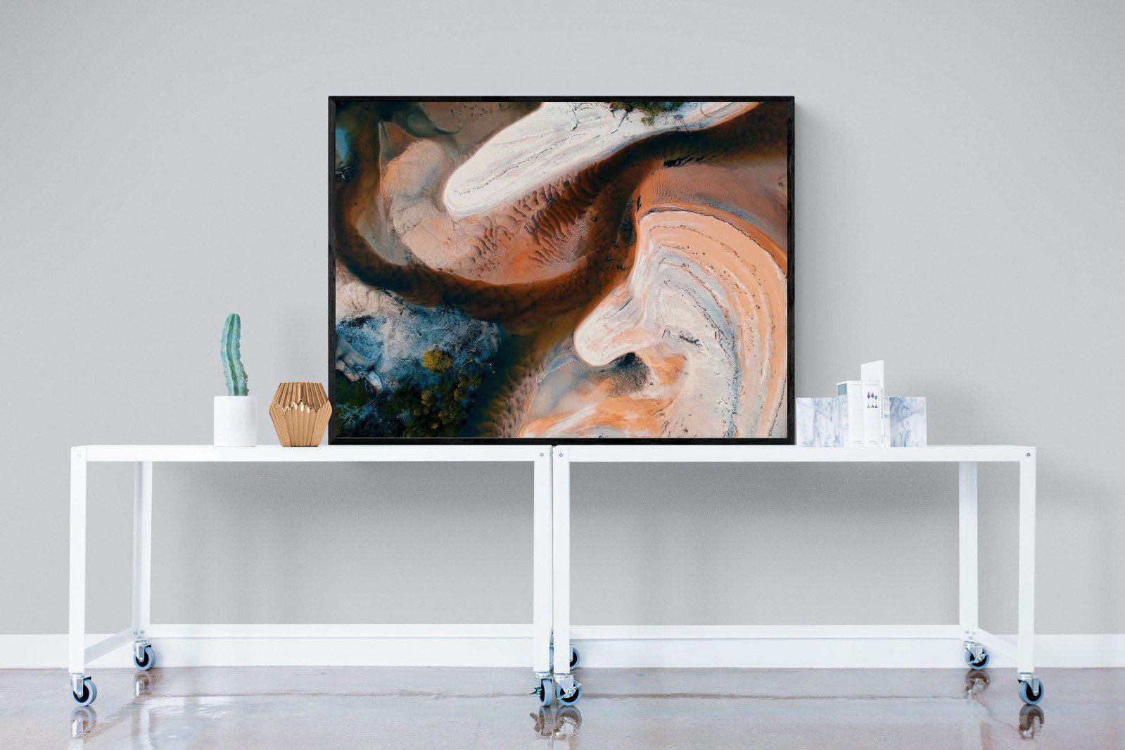 Nature's Swirl-Wall_Art-120 x 90cm-Mounted Canvas-Black-Pixalot