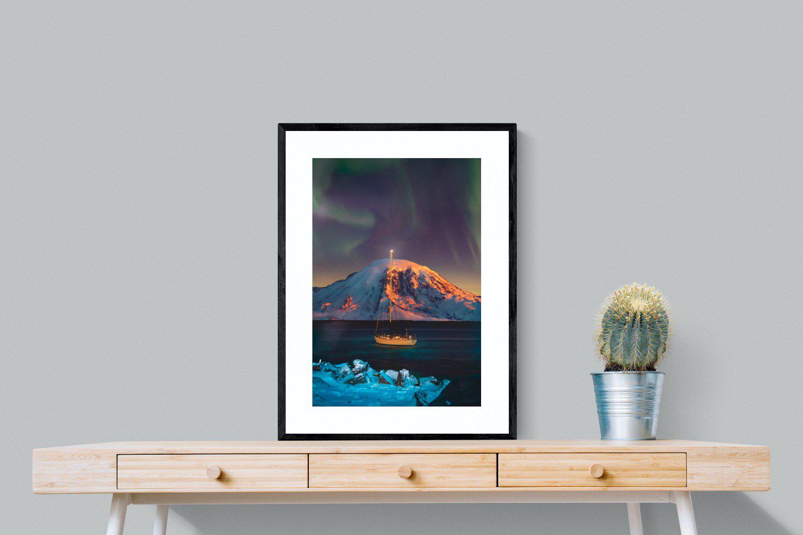 Northern Lights Voyage-Wall_Art-60 x 80cm-Framed Print-Black-Pixalot