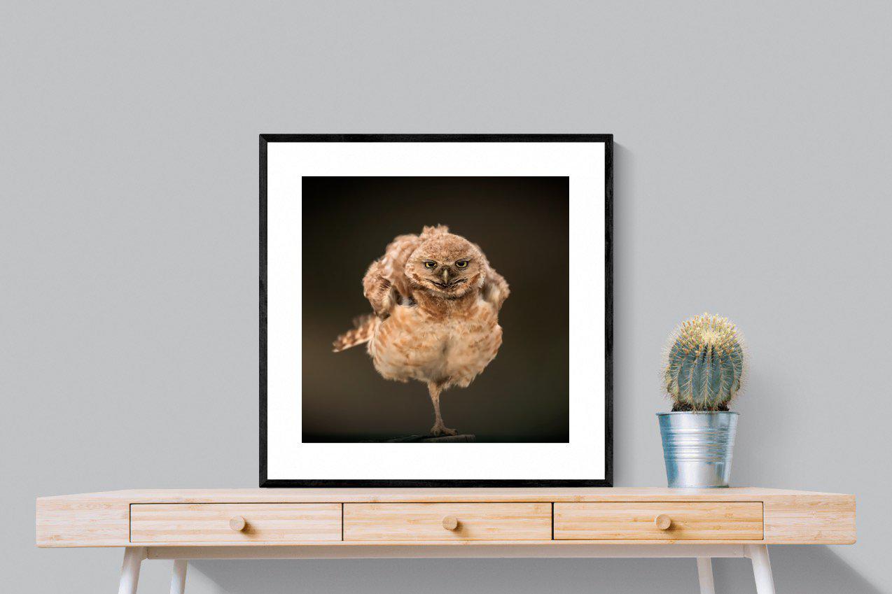 Not An Early Bird-Wall_Art-80 x 80cm-Framed Print-Black-Pixalot