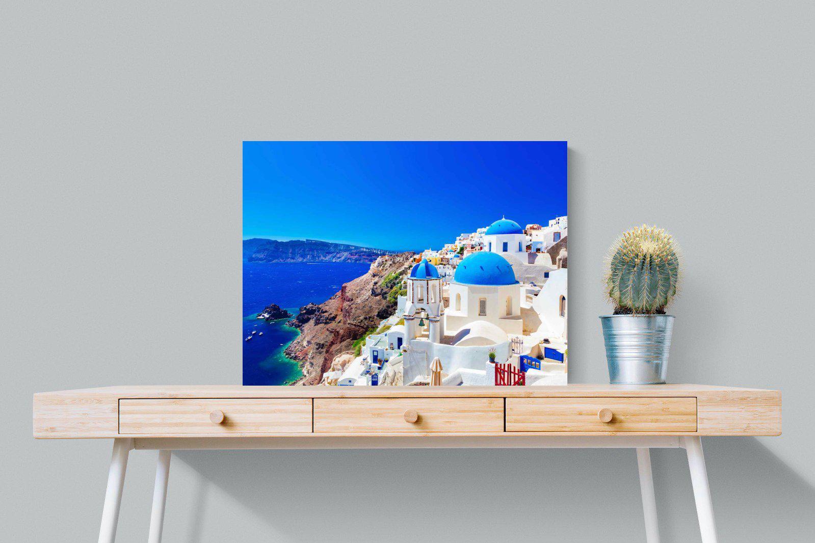 Oia Town-Wall_Art-80 x 60cm-Mounted Canvas-No Frame-Pixalot