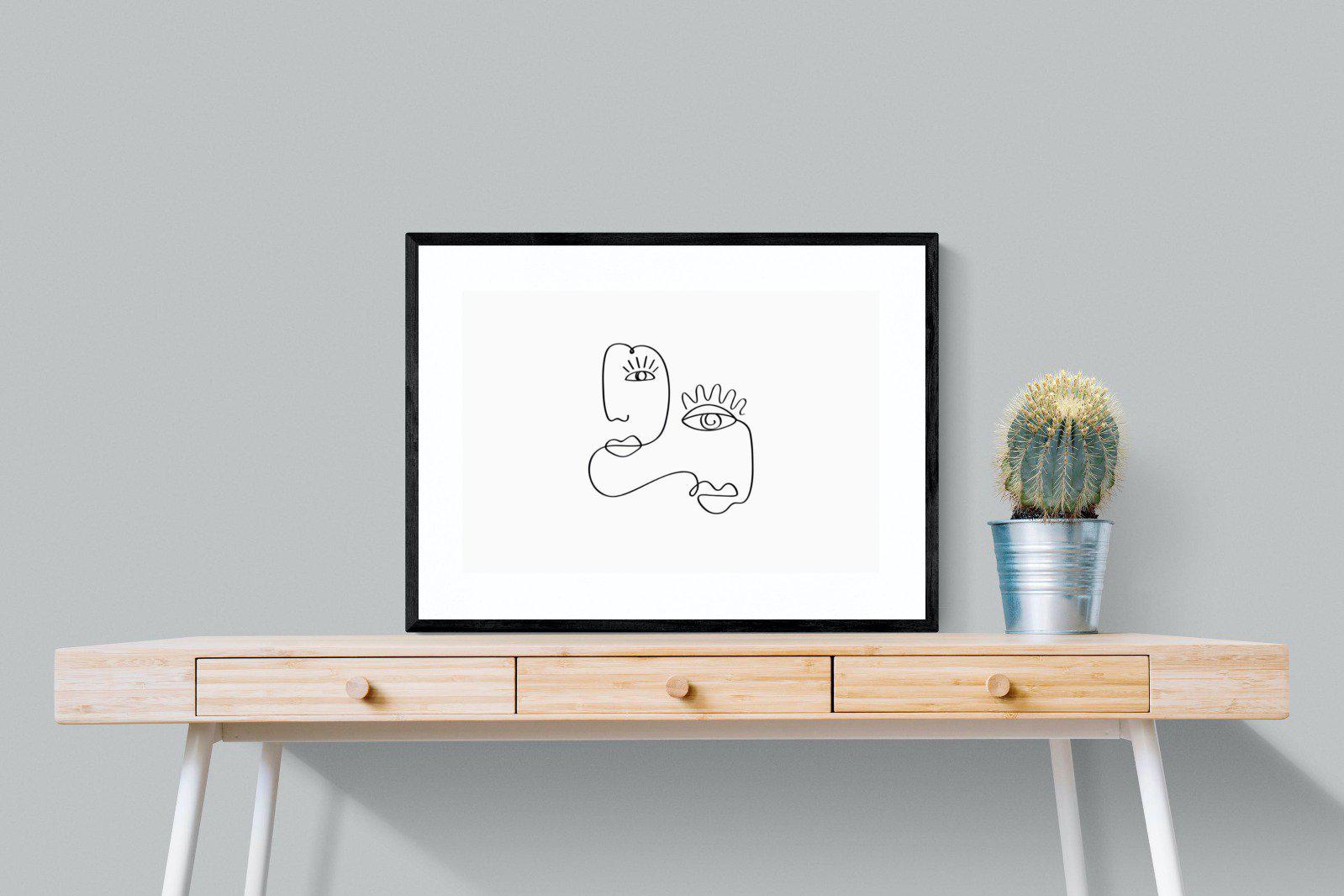 Picasso Two-Wall_Art-80 x 60cm-Framed Print-Black-Pixalot