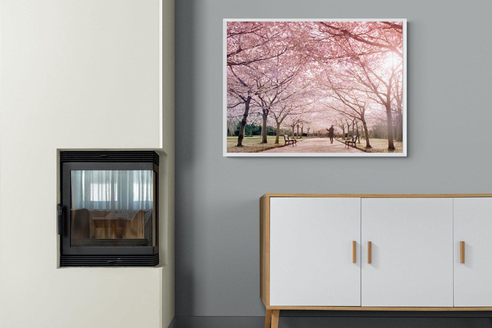 Pink Blossom-Wall_Art-100 x 75cm-Mounted Canvas-White-Pixalot