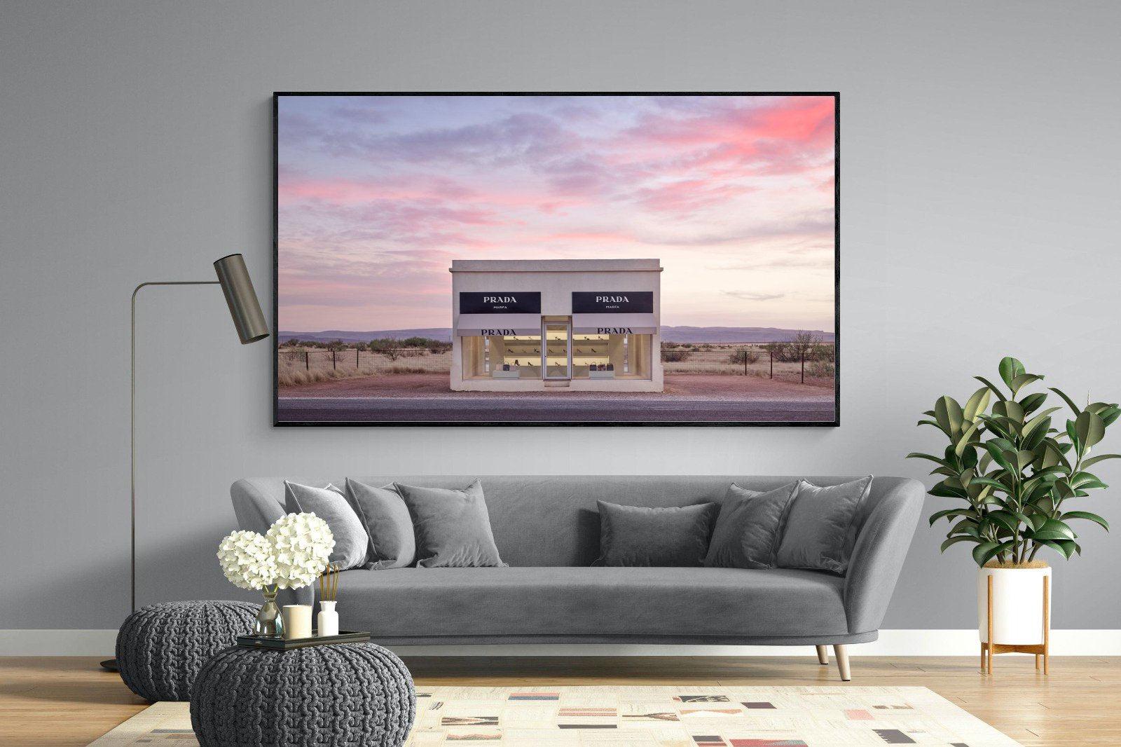 Prada Marfa-Wall_Art-220 x 130cm-Mounted Canvas-Black-Pixalot