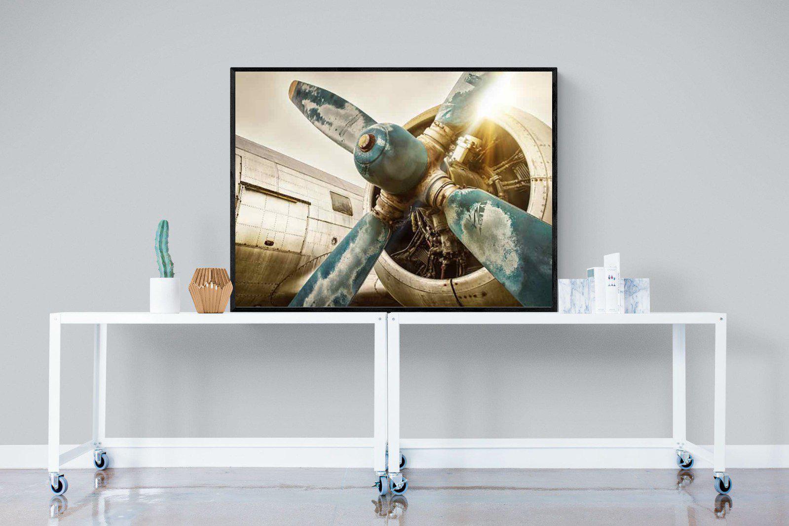 Propeller-Wall_Art-120 x 90cm-Mounted Canvas-Black-Pixalot