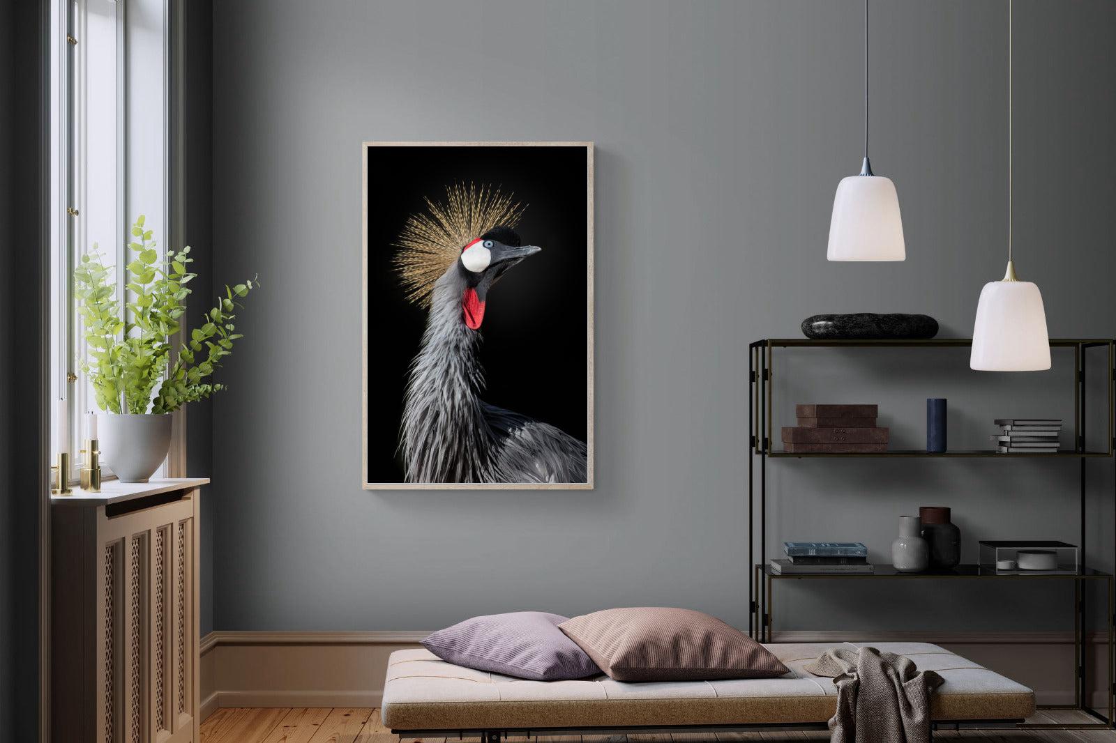 Queen Crane-Wall_Art-100 x 150cm-Mounted Canvas-Wood-Pixalot
