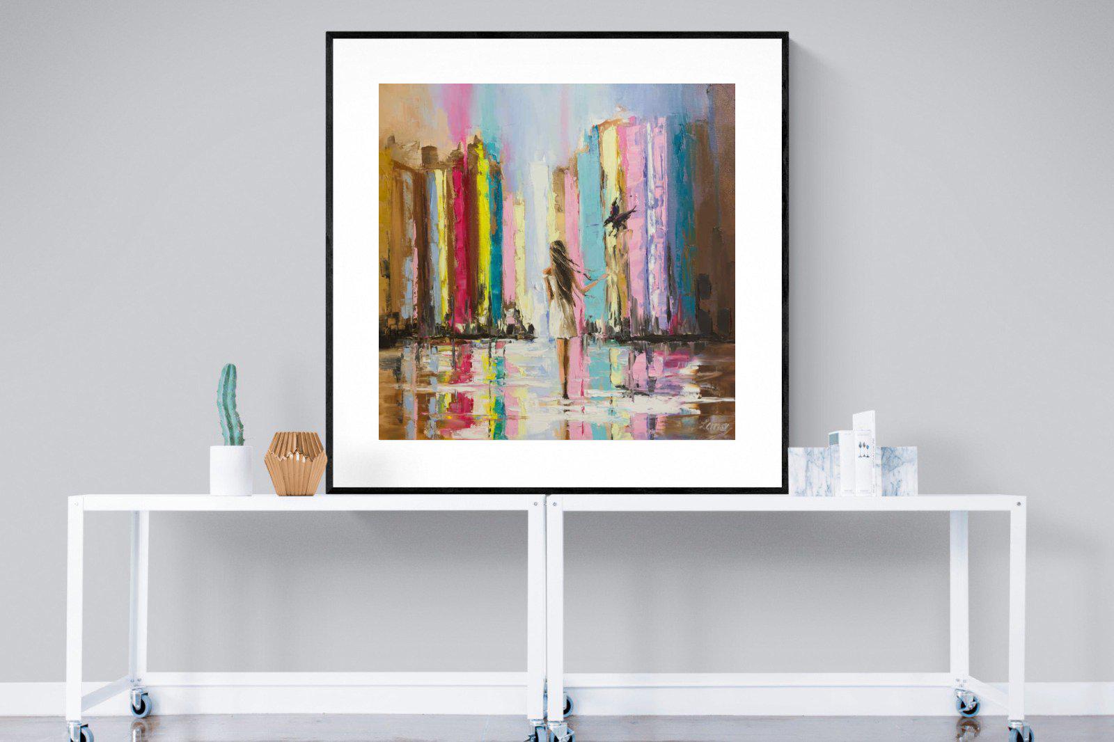 Rainbow Bridge-Wall_Art-120 x 120cm-Framed Print-Black-Pixalot
