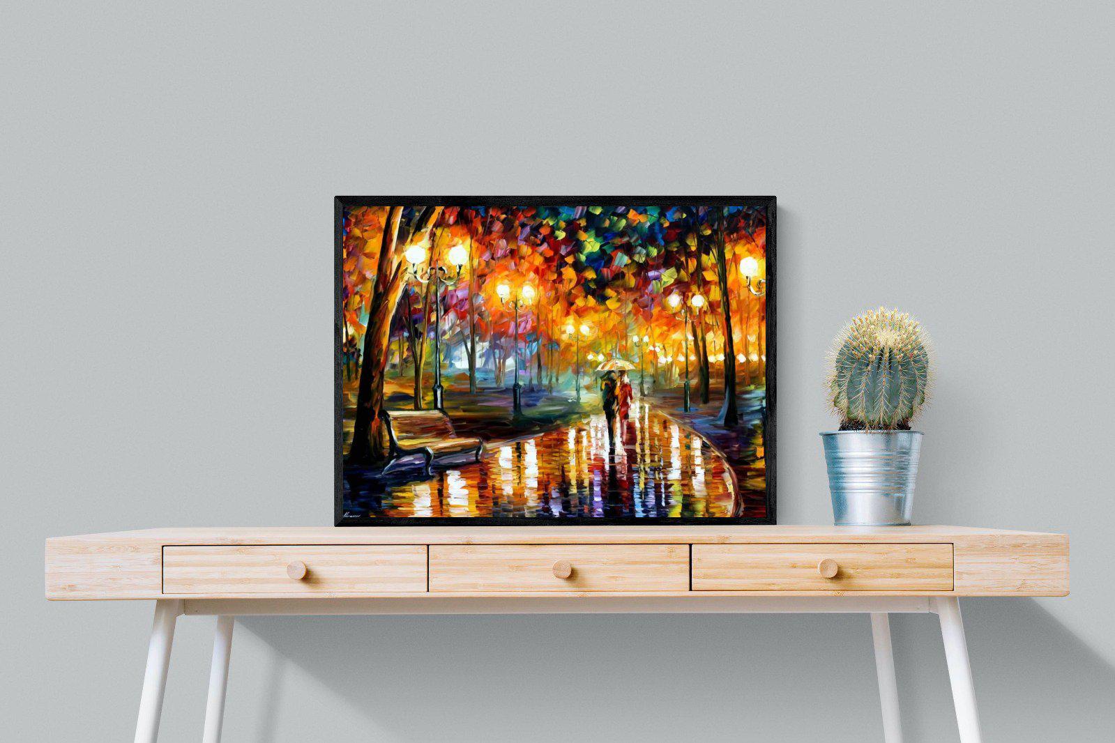 Rain's Rustle-Wall_Art-80 x 60cm-Mounted Canvas-Black-Pixalot