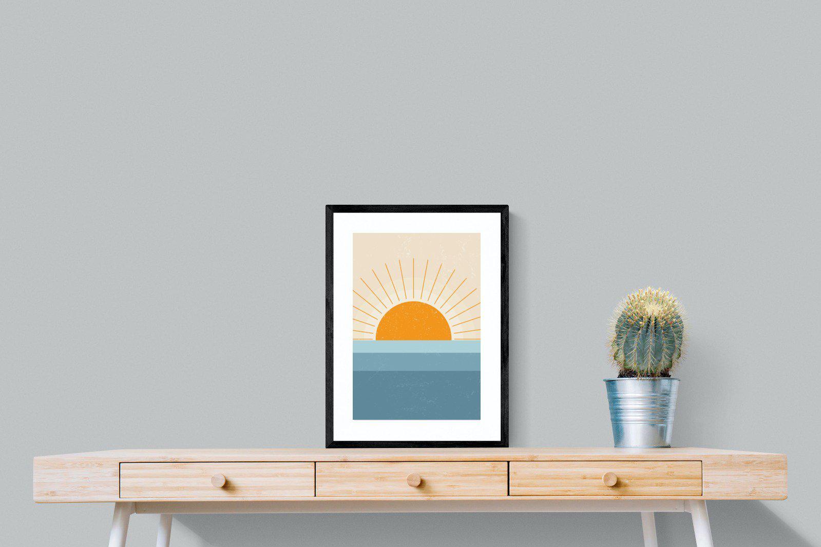 Scandi Sunrise-Wall_Art-45 x 60cm-Framed Print-Black-Pixalot