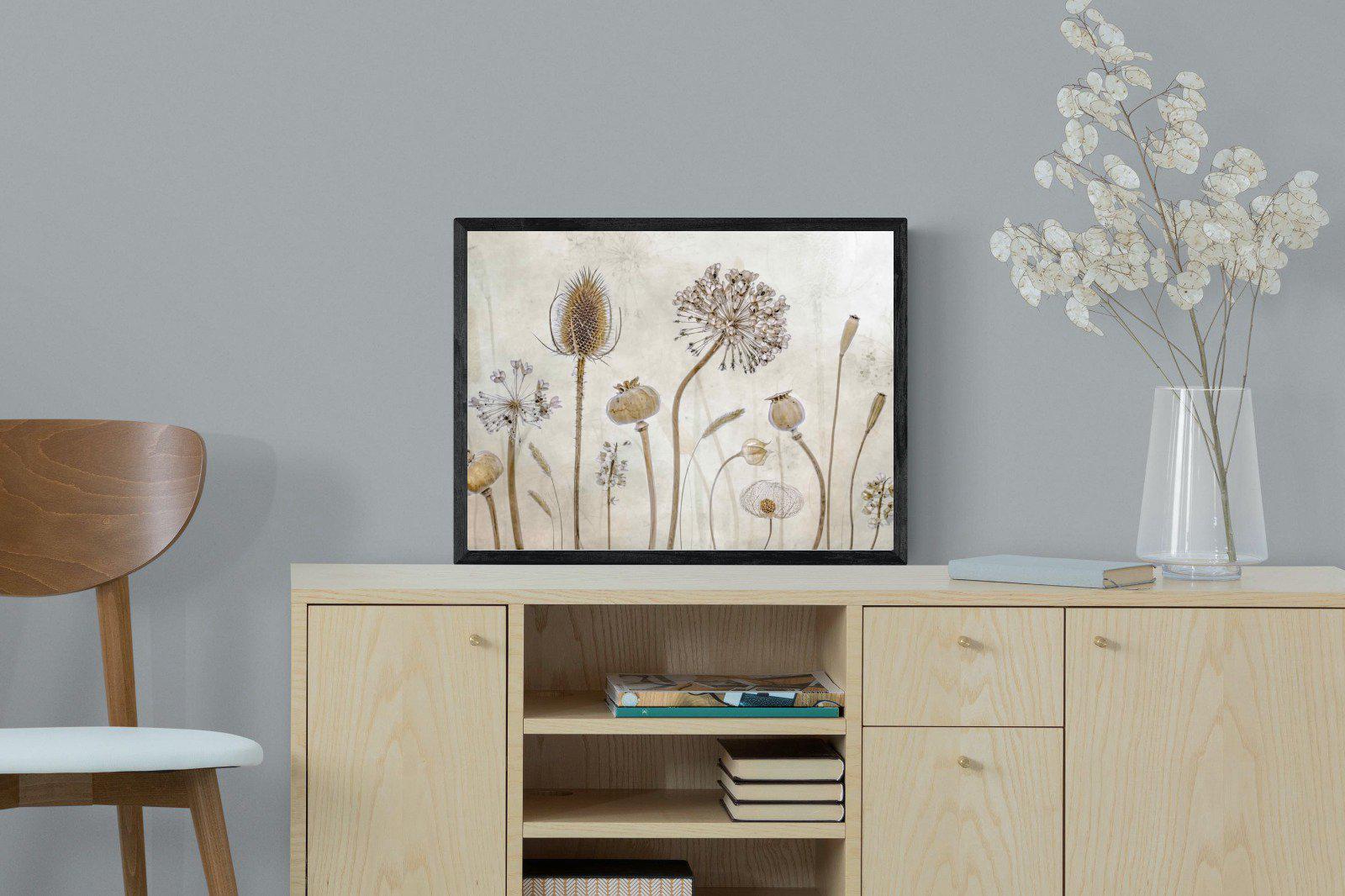 Seed Pods-Wall_Art-60 x 45cm-Mounted Canvas-Black-Pixalot